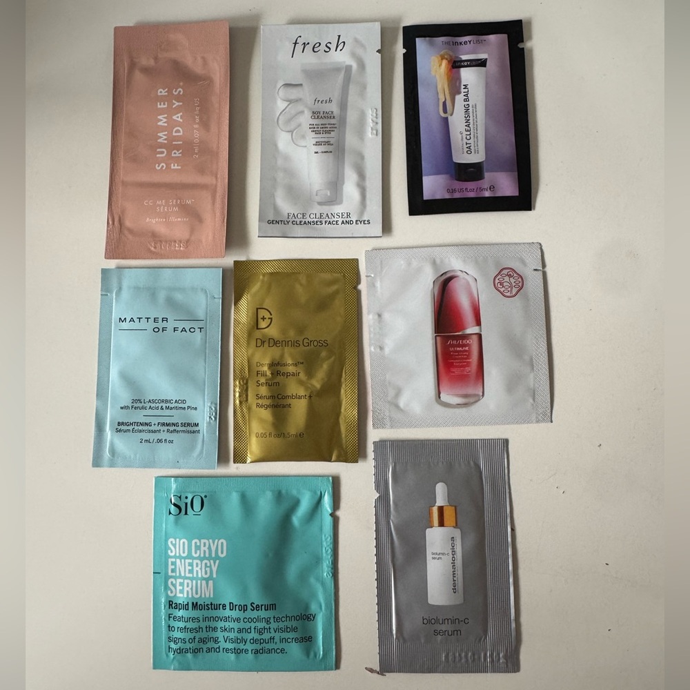 3/$15 Skincare Cleanser & Serum Sample Set (Inkey List, Fresh, Shiseido, etc.)